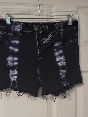 5 for $25 High-Rise Black Tie-Dye Denim Cutoff Shorts